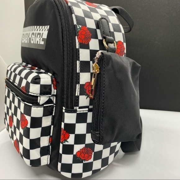 Like Dreams Baby Girl Checkered Roses Mini Backpack - Picture 2 of 6